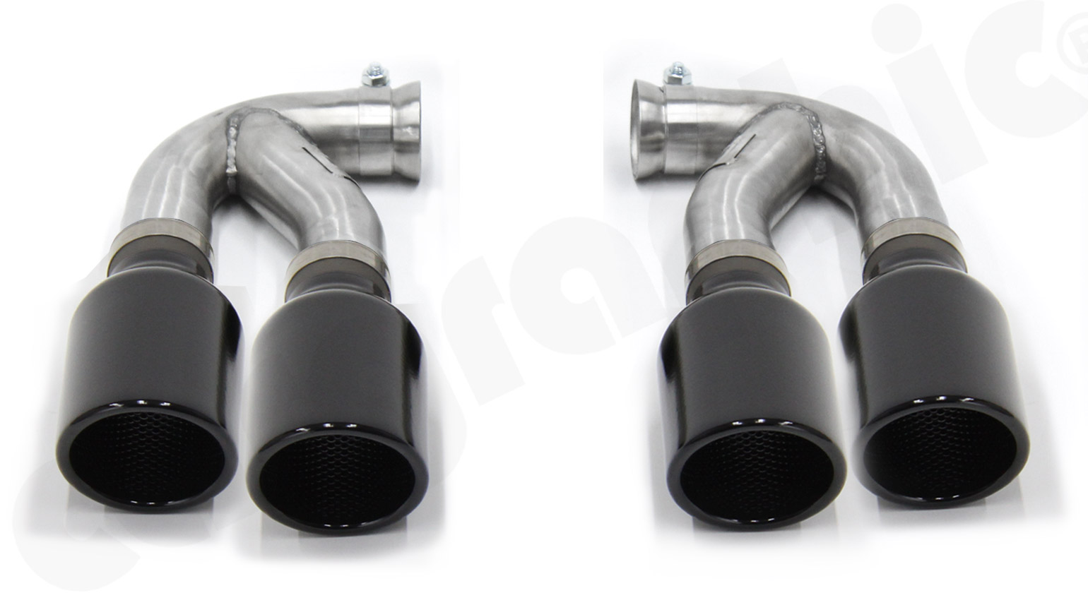 Cargraphic Endrohre Porsche 958.1 Cayenne Diesel 4x100mm Glanzschwarz emailliert