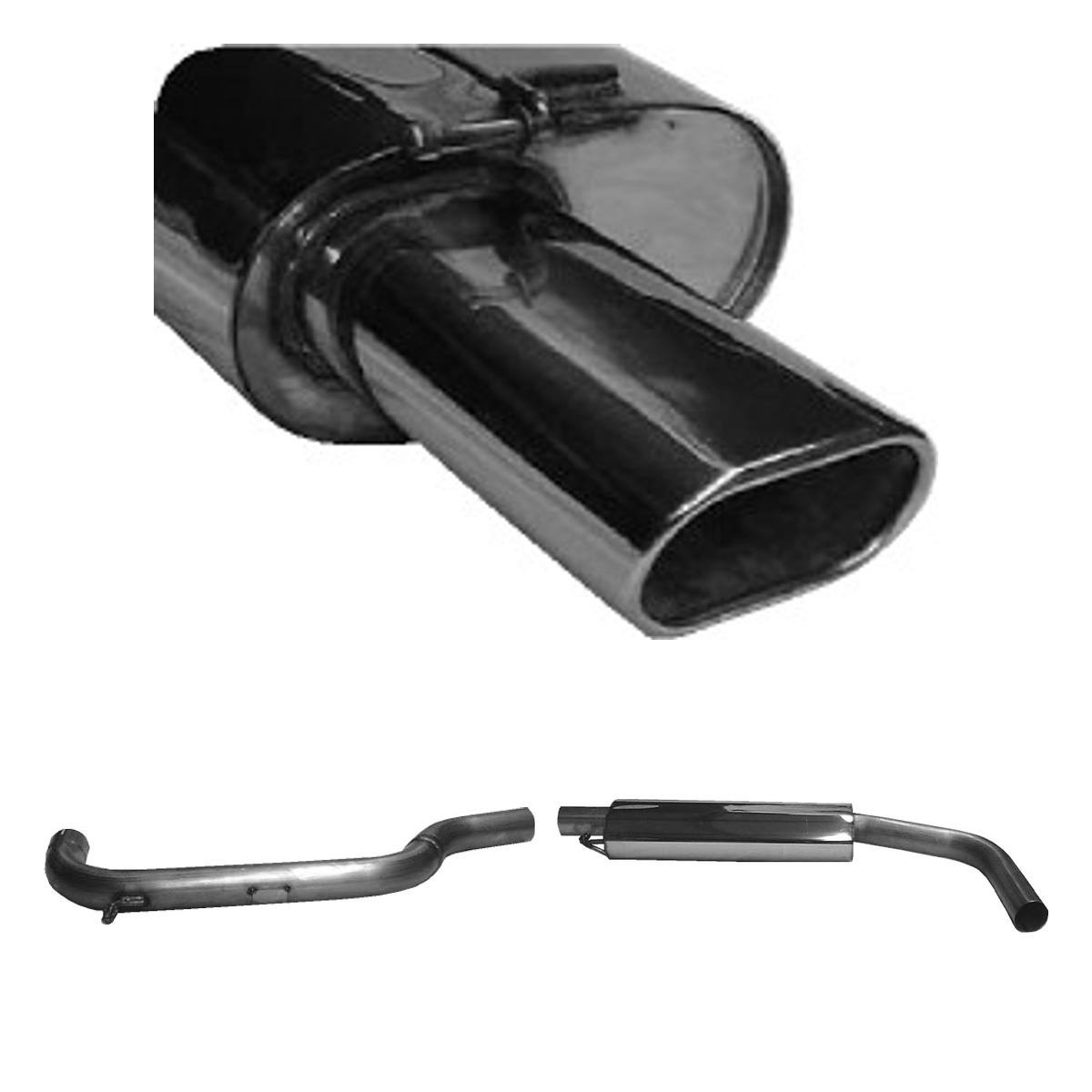 Bastuck Komplettanlage Single – Ford Mondeo 2 Mondeo 2 (Bj. 2000-2007) Limousine 1 ESD 4 Zyl.
