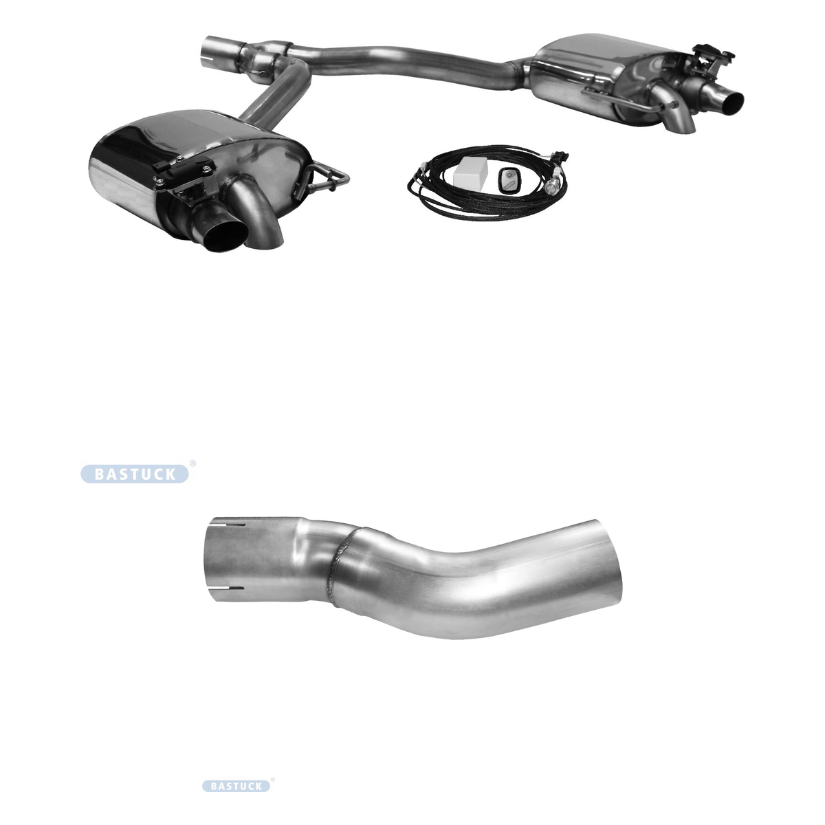 Bastuck Endschalldämpfer Quattro – Audi A4 B9 / A5 F5 TFSI A4 B9 / A5 F5 TFSI Facelift Frontantrieb ab 10/2019 (Modelljahr 2020)