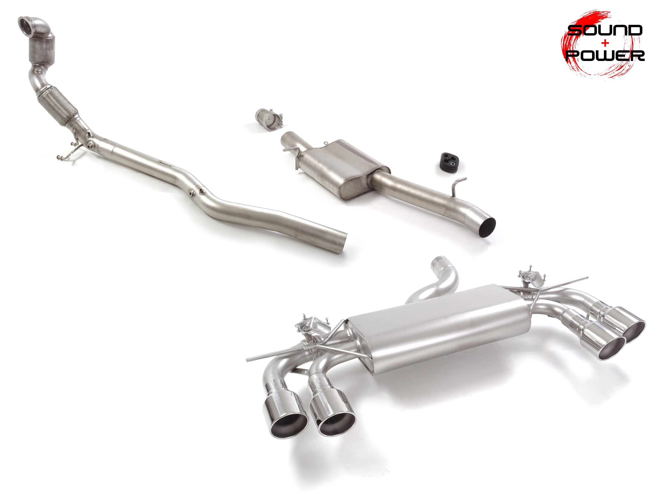 Downpipe + OPF-Ersatzrohr Set Golf 8 R mit Klappe | Ragazzon
