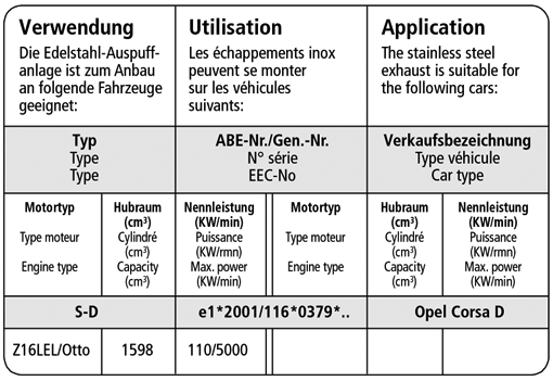 Bastuck Verwendung – Opel Corsa D GSI