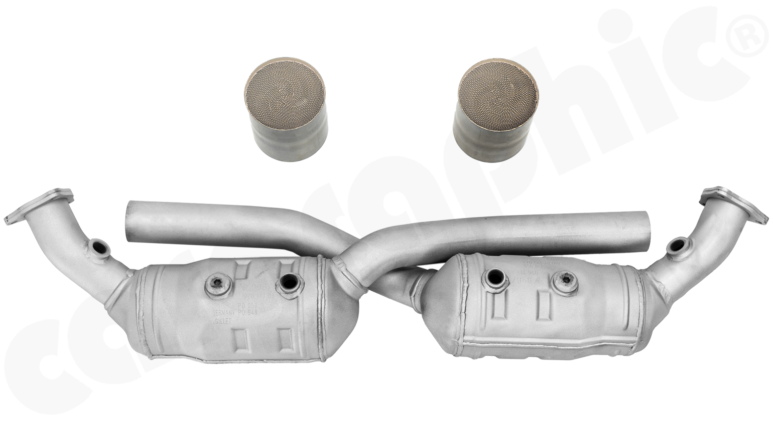 Cargraphic Sportkatalysatoren Porsche 996.2 Carrera 2/4 3,6l OBD2 gepresste Schalen