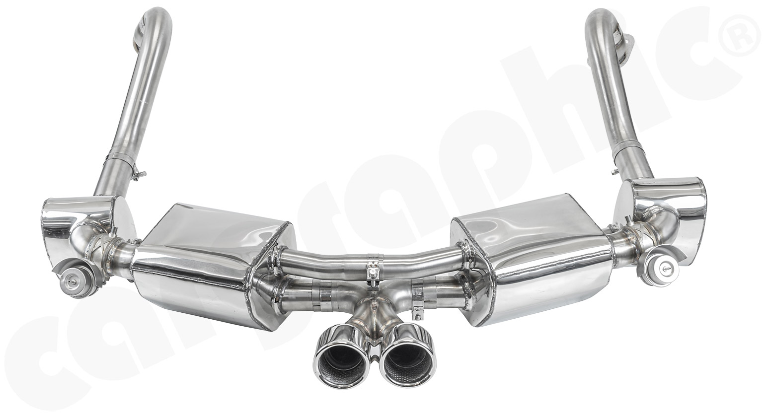 Cargraphic Endschalldämpfer Porsche 981 Boxster/Cayman 2x89mm X-Version Sound Super Sound